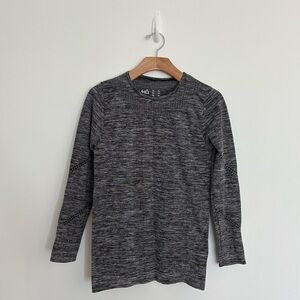 Rykä Womens Long Sleeve Top Medium Gray Space Dye Pattern Crew Neck Athletic